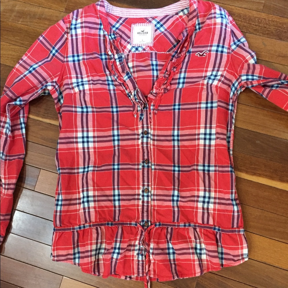 Hollister Plaid top large